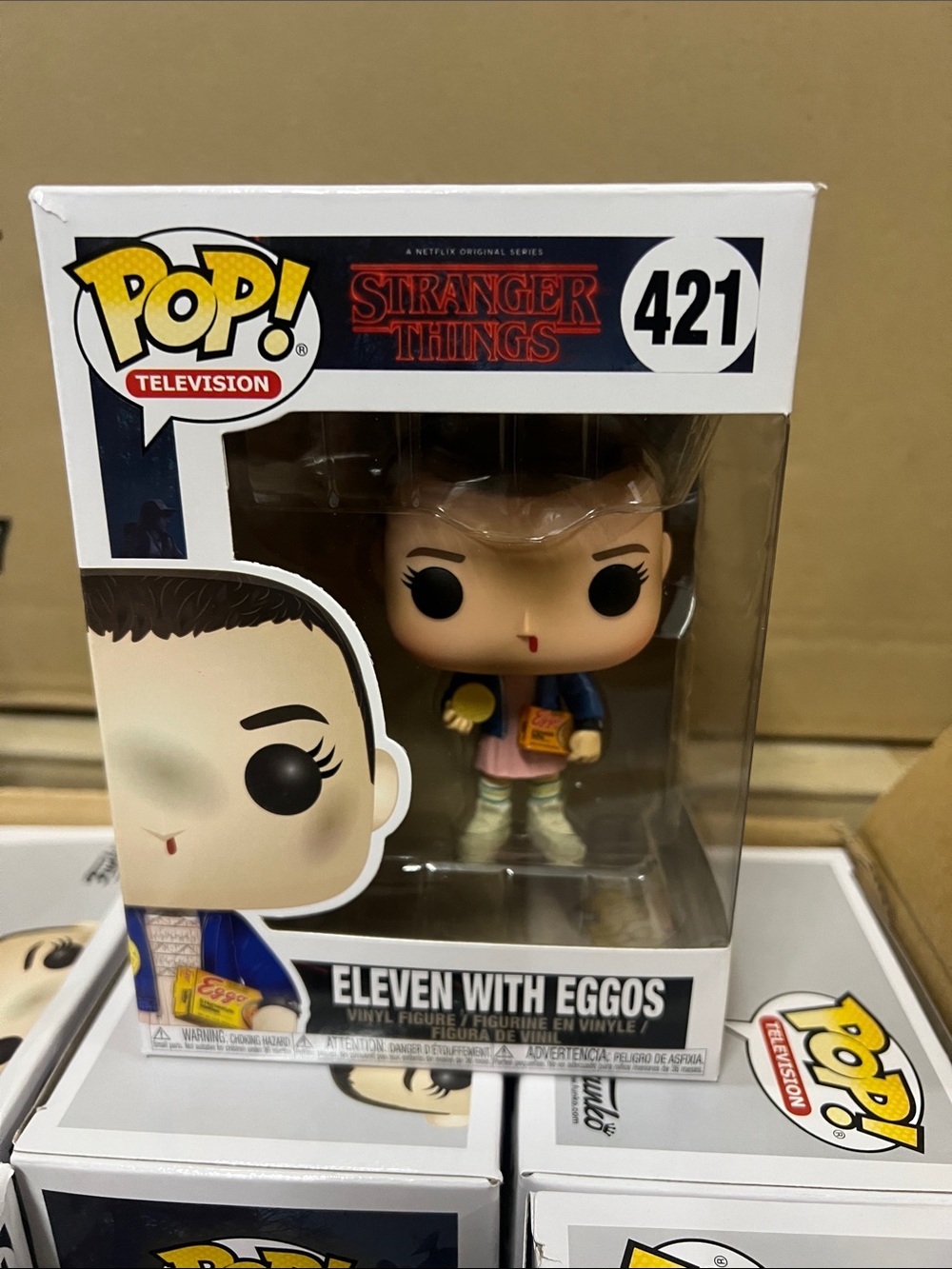 Funko Pop! Vinyl: Stranger Things - Eleven with Eggos #421 box damaged